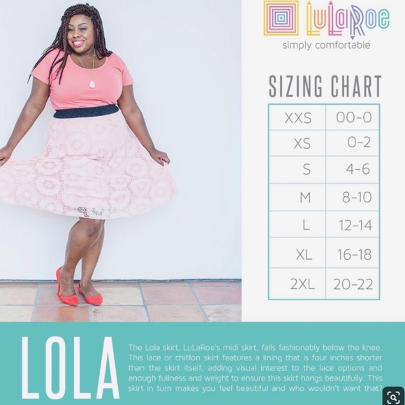 LuLaRoe Lola Skirt - Black White Striped Floral Design NWOT - Picture 9 of 9